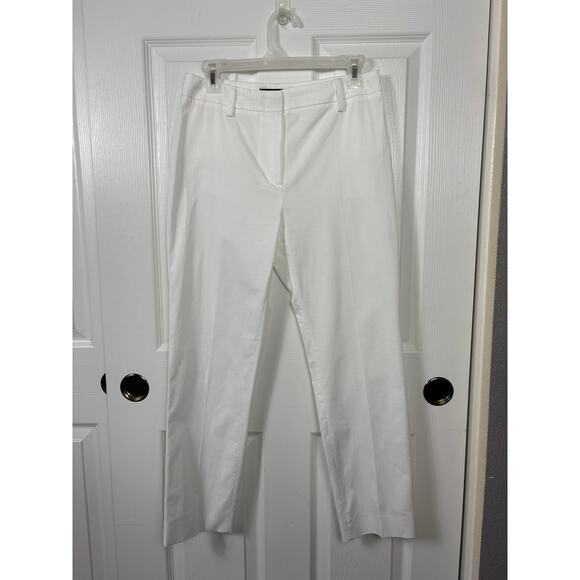 Weekend Max Mara White Cropped Cigarrete Trousers Women's Size 6 Stretch Cotton - Picture 3 of 11